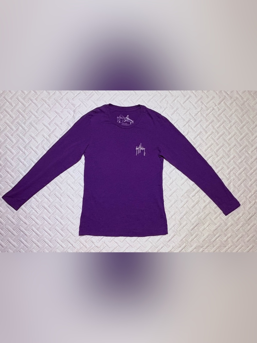 Guy Harvey long-sleeve tee in deep purple size small women’s